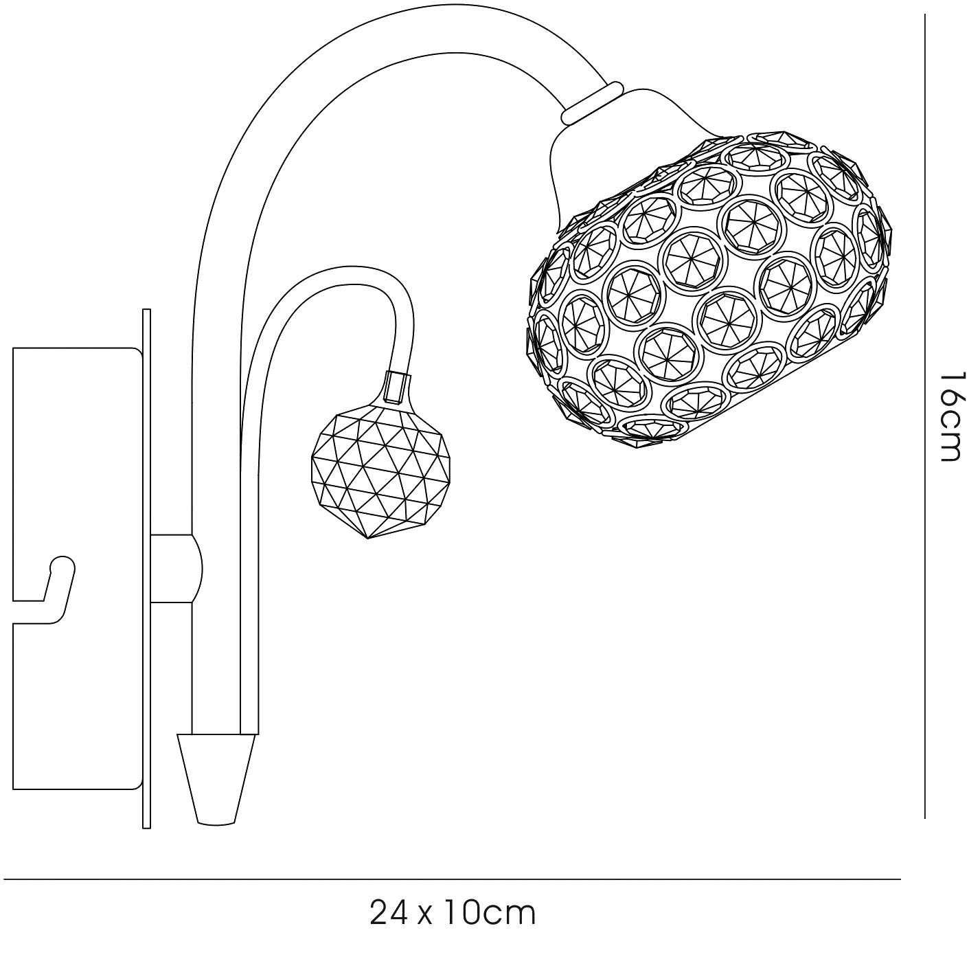 Cara Antique Brass Crystal Wall Lights Diyas Armed Wall Lights